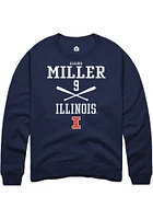 Alaina Miller  Rally Illinois Fighting Illini Mens Navy Blue NIL Sport Icon Long Sleeve Crew Sweat..