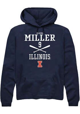 Alaina Miller  Rally Illinois Fighting Illini Mens Navy Blue NIL Sport Icon Long Sleeve Hoodie