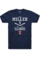Alaina Miller  Illinois Fighting Illini Navy Blue Rally NIL Sport Icon Short Sleeve T Shirt