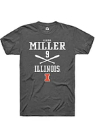 Alaina Miller  Illinois Fighting Illini Dark Grey Rally NIL Sport Icon Short Sleeve T Shirt