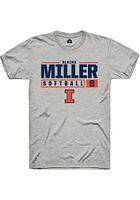 Alaina Miller  Illinois Fighting Illini Ash Rally NIL Stacked Box Short Sleeve T Shirt
