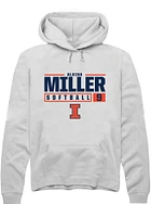 Alaina Miller  Rally Illinois Fighting Illini Mens White NIL Stacked Box Long Sleeve Hoodie