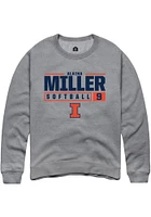 Alaina Miller  Rally Illinois Fighting Illini Mens Graphite NIL Stacked Box Long Sleeve Crew Sweat..