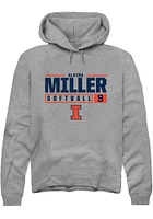 Alaina Miller  Rally Illinois Fighting Illini Mens Graphite NIL Stacked Box Long Sleeve Hoodie