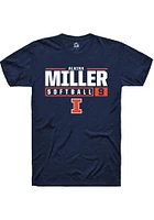 Alaina Miller  Illinois Fighting Illini Navy Blue Rally NIL Stacked Box Short Sleeve T Shirt