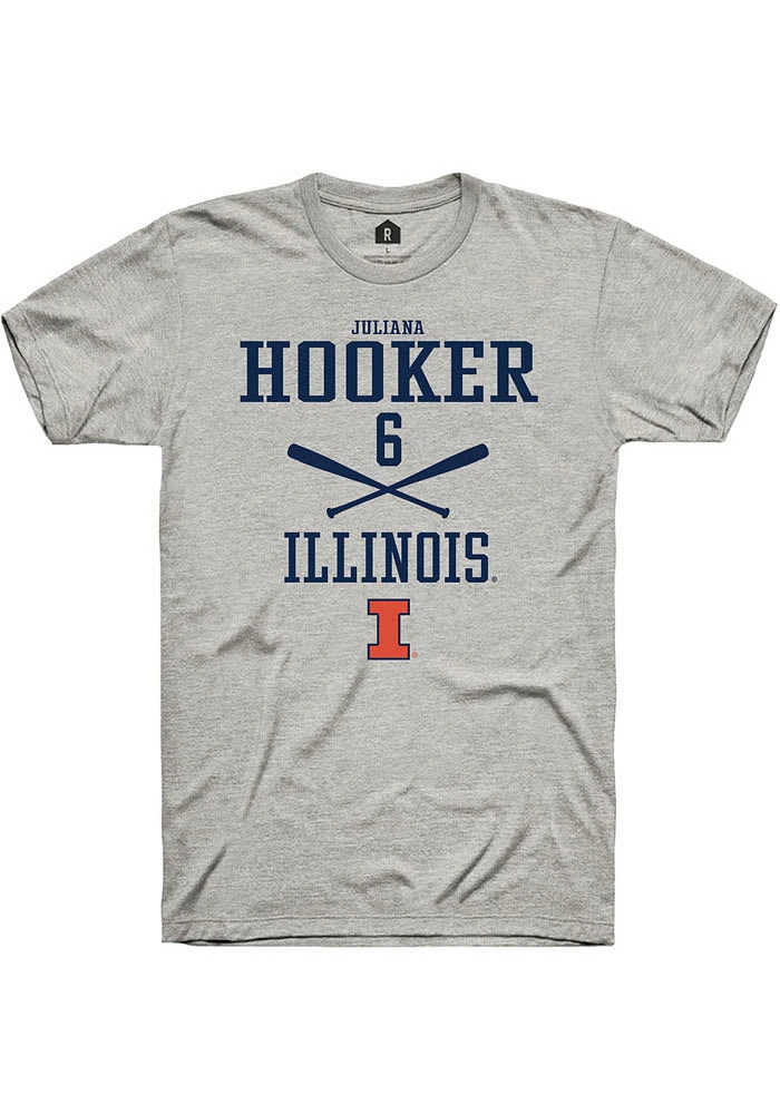 Juliana Hooker Illinois Fighting Illini Ash Rally NIL Sport Icon Short Sleeve T Shirt