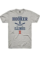 Juliana Hooker  Illinois Fighting Illini Ash Rally NIL Sport Icon Short Sleeve T Shirt