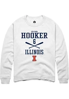 Juliana Hooker  Rally Illinois Fighting Illini Mens White NIL Sport Icon Long Sleeve Crew Sweatshi..