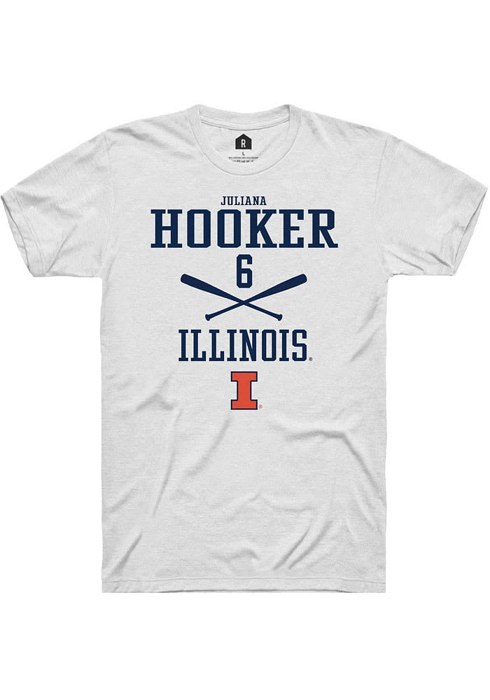 Juliana Hooker Illinois Fighting Illini White Rally NIL Sport Icon Short Sleeve T Shirt
