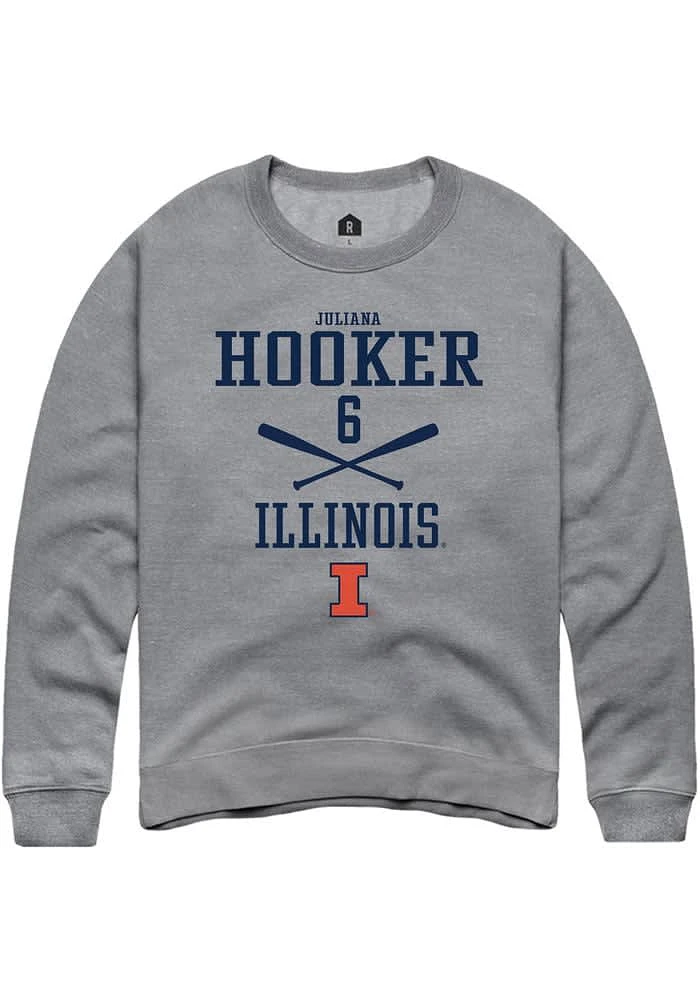Juliana Hooker Rally Illinois Fighting Illini Mens Graphite NIL Sport Icon Long Sleeve Crew Sweat..