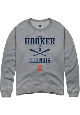 Juliana Hooker  Rally Illinois Fighting Illini Mens Graphite NIL Sport Icon Long Sleeve Crew Sweat..