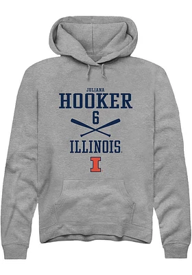Juliana Hooker  Rally Illinois Fighting Illini Mens Graphite NIL Sport Icon Long Sleeve Hoodie