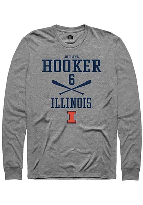 Juliana Hooker  Illinois Fighting Illini Graphite Rally NIL Sport Icon Long Sleeve T Shirt