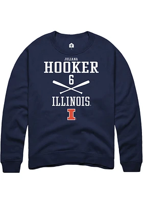 Juliana Hooker  Rally Illinois Fighting Illini Mens Navy Blue NIL Sport Icon Long Sleeve Crew Swea..