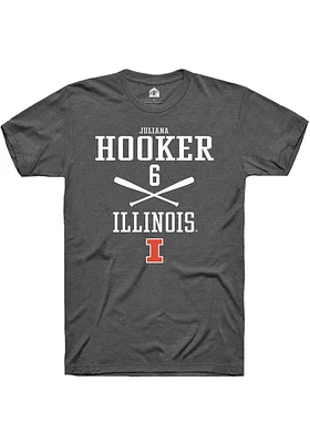 Juliana Hooker  Illinois Fighting Illini Dark Grey Rally NIL Sport Icon Short Sleeve T Shirt