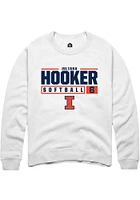 Juliana Hooker  Rally Illinois Fighting Illini Mens White NIL Stacked Box Long Sleeve Crew Sweatsh..