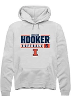 Juliana Hooker  Rally Illinois Fighting Illini Mens White NIL Stacked Box Long Sleeve Hoodie