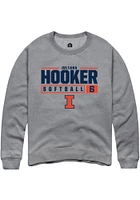 Juliana Hooker  Rally Illinois Fighting Illini Mens Graphite NIL Stacked Box Long Sleeve Crew Swea..