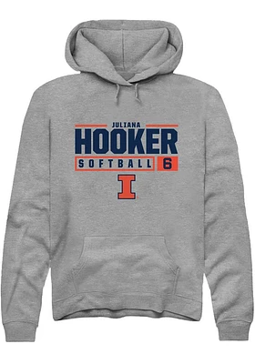 Juliana Hooker  Rally Illinois Fighting Illini Mens Graphite NIL Stacked Box Long Sleeve Hoodie