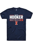 Juliana Hooker  Illinois Fighting Illini Navy Blue Rally NIL Stacked Box Short Sleeve T Shirt