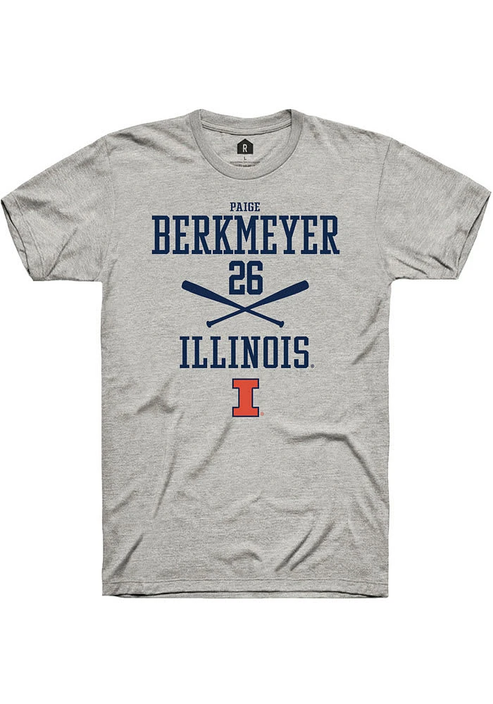 Paige Berkmeyer Illinois Fighting Illini Ash Rally NIL Sport Icon Short Sleeve T Shirt