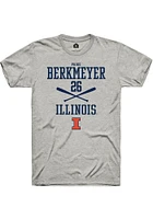 Paige Berkmeyer  Illinois Fighting Illini Ash Rally NIL Sport Icon Short Sleeve T Shirt