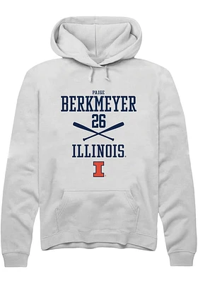 Paige Berkmeyer  Rally Illinois Fighting Illini Mens White NIL Sport Icon Long Sleeve Hoodie