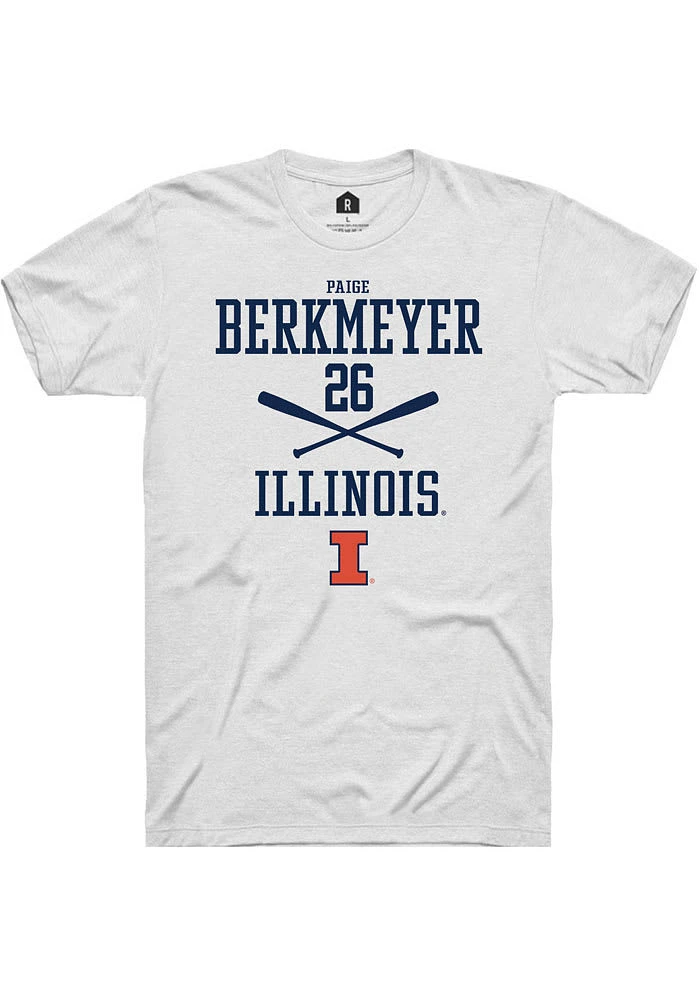 Paige Berkmeyer Illinois Fighting Illini White Rally NIL Sport Icon Short Sleeve T Shirt