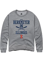 Paige Berkmeyer  Rally Illinois Fighting Illini Mens Graphite NIL Sport Icon Long Sleeve Crew Swea..