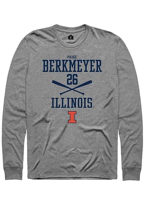 Paige Berkmeyer  Illinois Fighting Illini Graphite Rally NIL Sport Icon Long Sleeve T Shirt