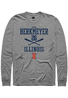 Paige Berkmeyer  Illinois Fighting Illini Graphite Rally NIL Sport Icon Long Sleeve T Shirt