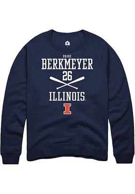 Paige Berkmeyer  Rally Illinois Fighting Illini Mens Navy Blue NIL Sport Icon Long Sleeve Crew Swe..
