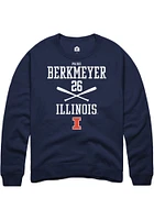 Paige Berkmeyer  Rally Illinois Fighting Illini Mens Navy Blue NIL Sport Icon Long Sleeve Crew Swe..