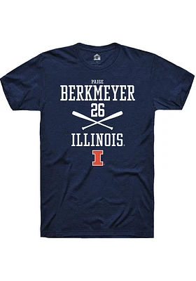Paige Berkmeyer  Illinois Fighting Illini Navy Blue Rally NIL Sport Icon Short Sleeve T Shirt