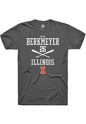 Paige Berkmeyer  Illinois Fighting Illini Dark Grey Rally NIL Sport Icon Short Sleeve T Shirt