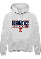 Paige Berkmeyer  Rally Illinois Fighting Illini Mens White NIL Stacked Box Long Sleeve Hoodie