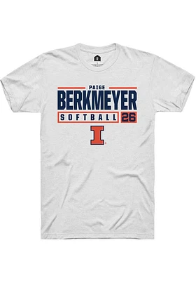 Paige Berkmeyer  Illinois Fighting Illini White Rally NIL Stacked Box Short Sleeve T Shirt