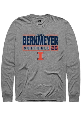Paige Berkmeyer  Illinois Fighting Illini Graphite Rally NIL Stacked Box Long Sleeve T Shirt