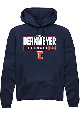Paige Berkmeyer  Rally Illinois Fighting Illini Mens Navy Blue NIL Stacked Box Long Sleeve Hoodie