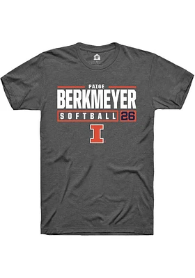 Paige Berkmeyer  Illinois Fighting Illini Dark Grey Rally NIL Stacked Box Short Sleeve T Shirt