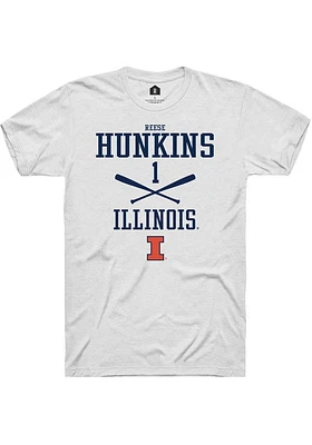 Reese Hunkins  Illinois Fighting Illini White Rally NIL Sport Icon Short Sleeve T Shirt
