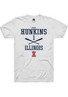Reese Hunkins  Illinois Fighting Illini White Rally NIL Sport Icon Short Sleeve T Shirt