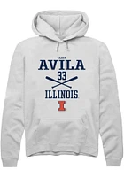 Yazzy Avila  Rally Illinois Fighting Illini Mens White NIL Sport Icon Long Sleeve Hoodie