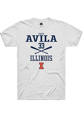 Yazzy Avila  Illinois Fighting Illini White Rally NIL Sport Icon Short Sleeve T Shirt