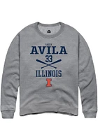 Yazzy Avila  Rally Illinois Fighting Illini Mens Graphite NIL Sport Icon Long Sleeve Crew Sweatshi..