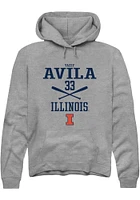 Yazzy Avila  Rally Illinois Fighting Illini Mens Graphite NIL Sport Icon Long Sleeve Hoodie