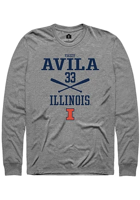 Yazzy Avila  Illinois Fighting Illini Graphite Rally NIL Sport Icon Long Sleeve T Shirt
