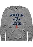 Yazzy Avila  Illinois Fighting Illini Graphite Rally NIL Sport Icon Long Sleeve T Shirt