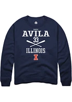 Yazzy Avila  Rally Illinois Fighting Illini Mens Navy Blue NIL Sport Icon Long Sleeve Crew Sweatsh..