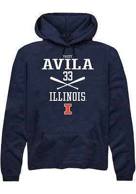 Yazzy Avila  Rally Illinois Fighting Illini Mens Navy Blue NIL Sport Icon Long Sleeve Hoodie